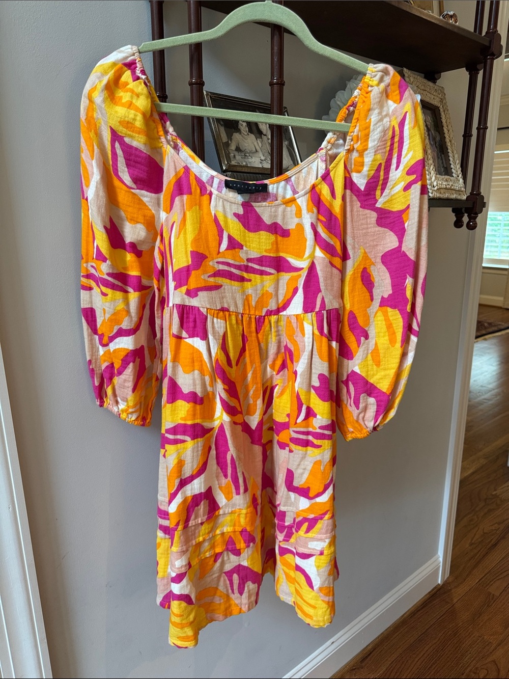 Sanctuary Pink Yellow Orange Printed Top